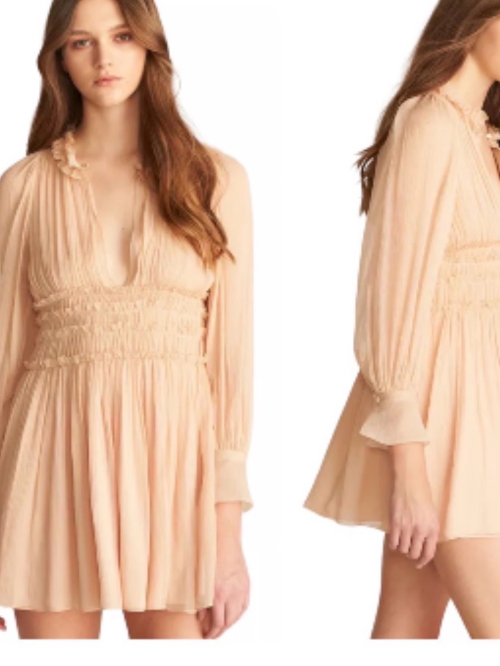 Rebecca Taylor blush peach chiffon blouse